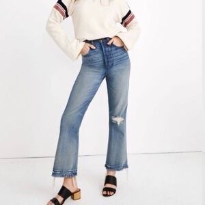 Rivet & Thread Relaxed‎ Bootcut Jeans Cropped Stretch Medium Wash K8001 Women 25